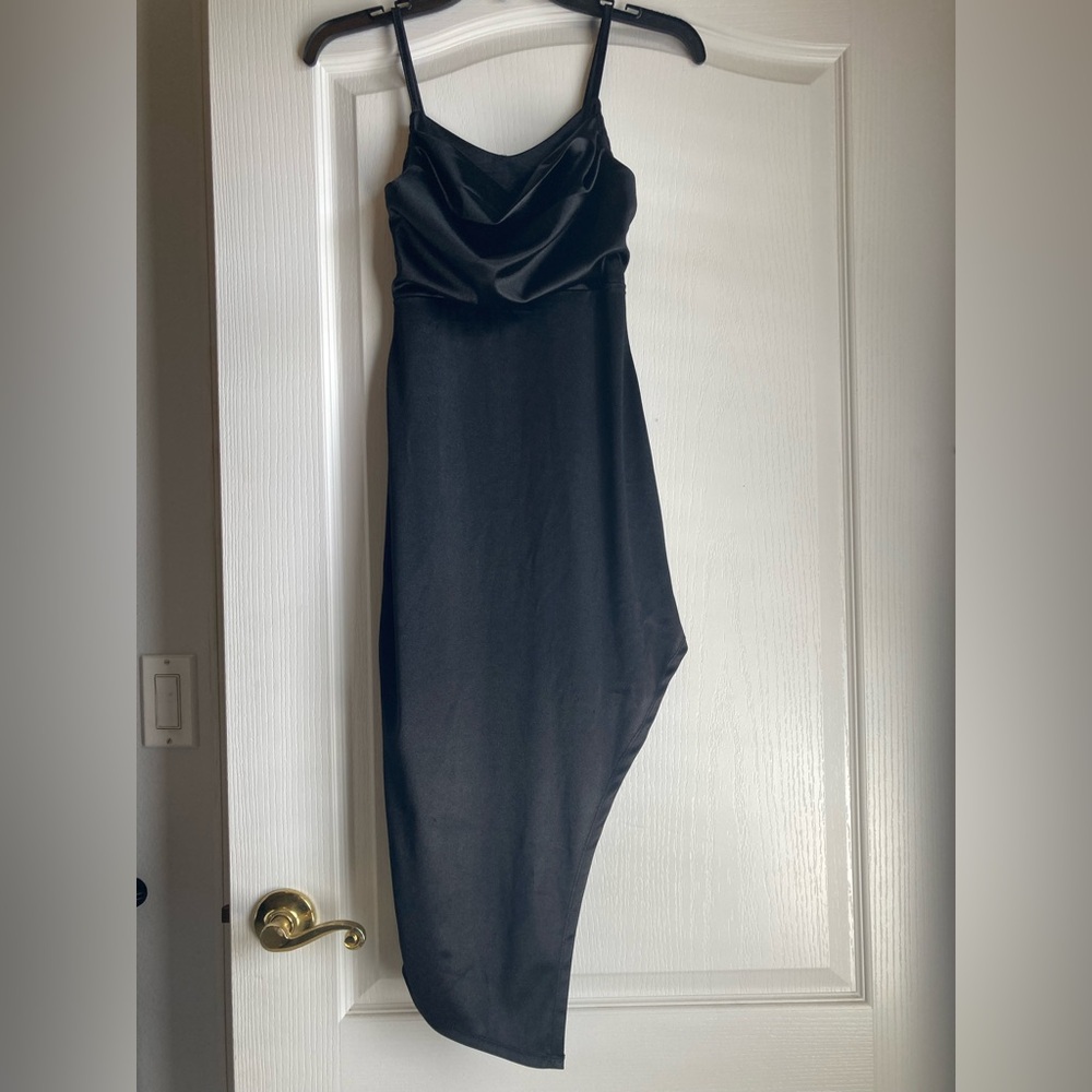 Elegant Black Asymmetrical Dress